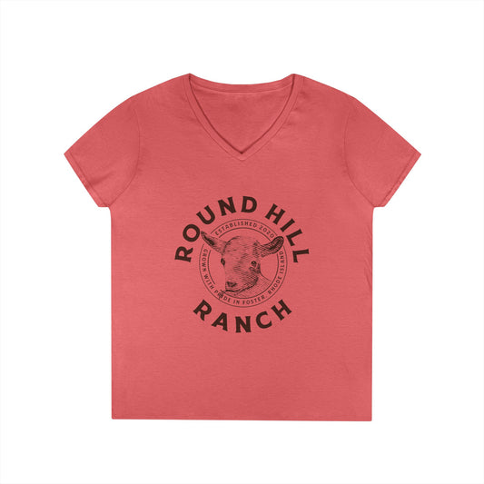 Inspirational Ladies' V-Neck T-Shirt - Round Hill Ranch & Deuteronomy 29:9