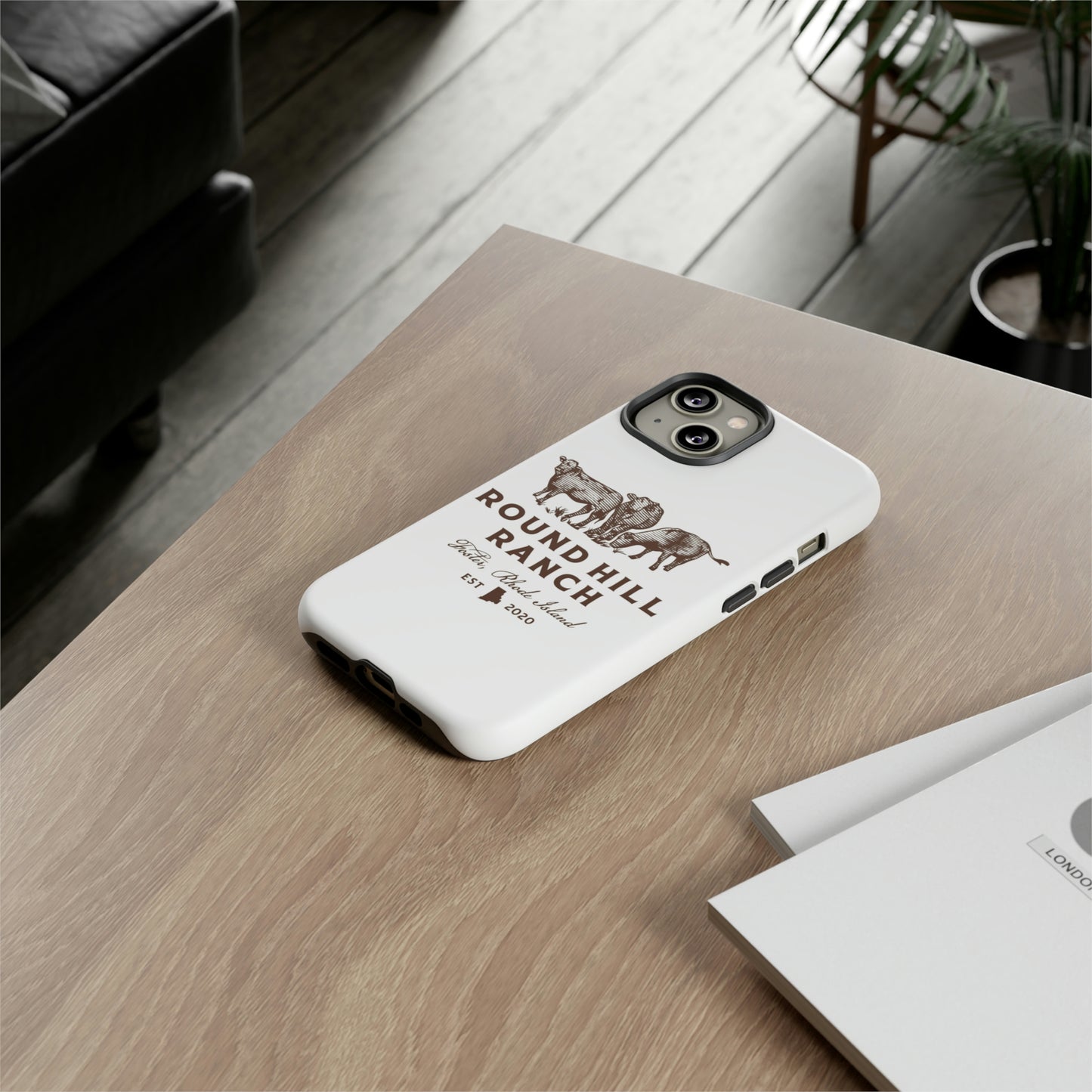Round Hill Ranch Phone Case- White
