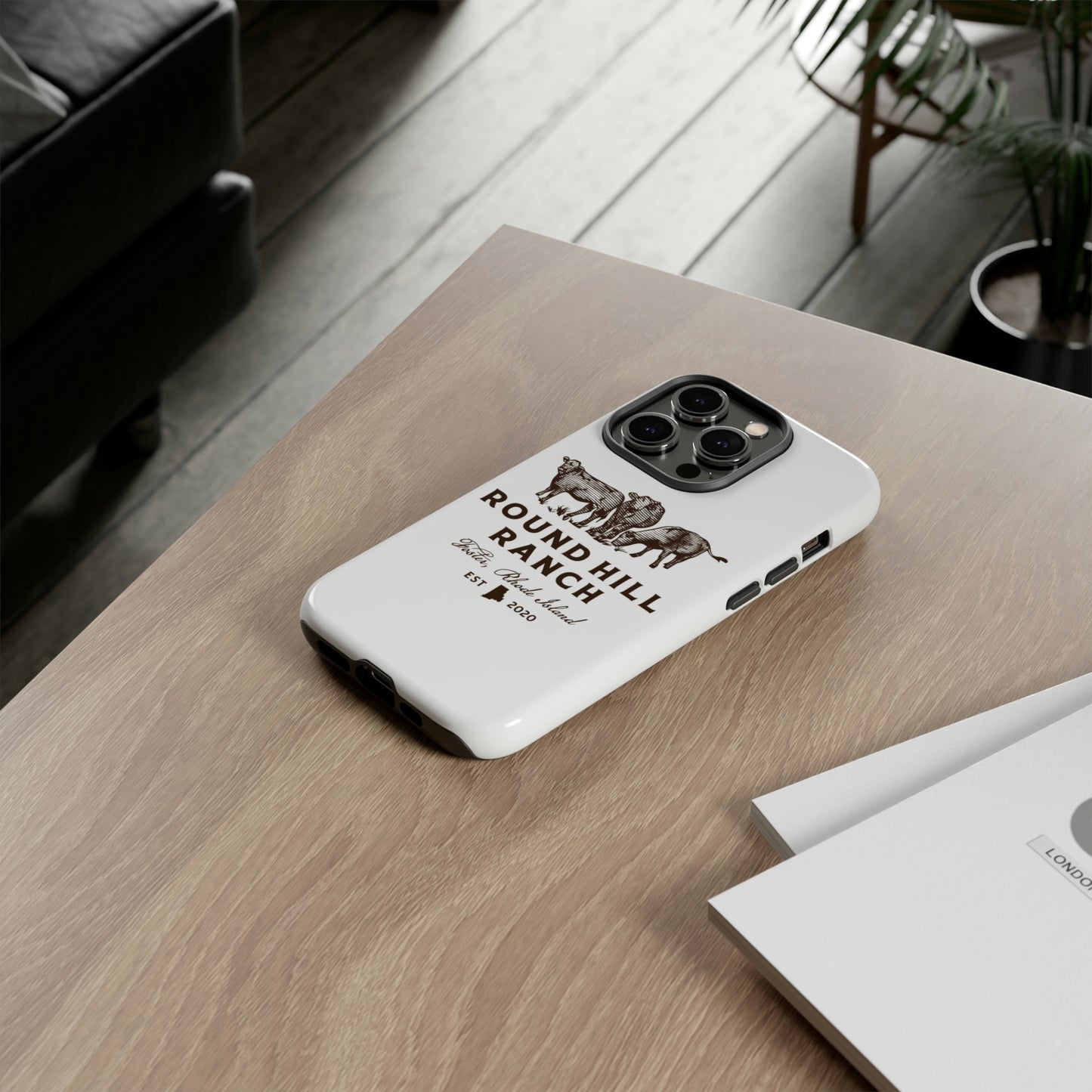 Round Hill Ranch Phone Case- White