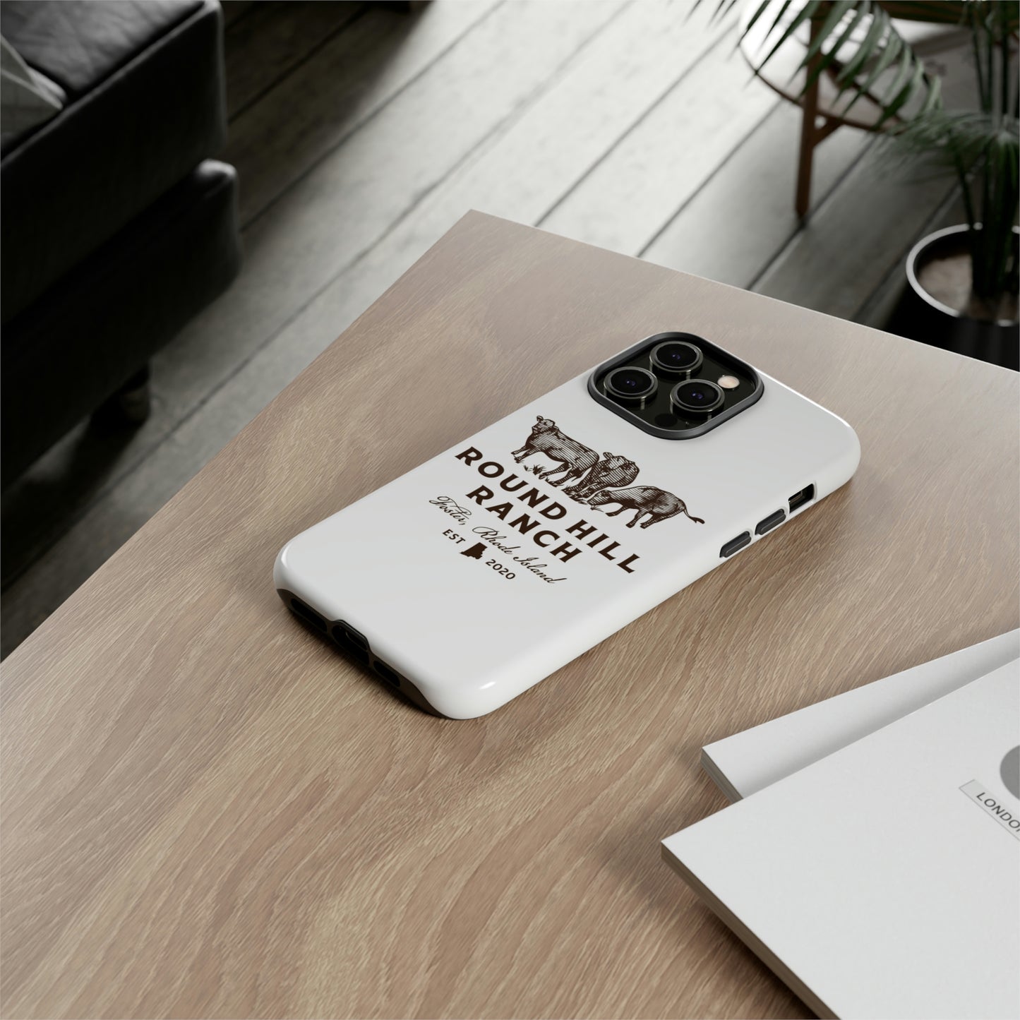 Round Hill Ranch Phone Case- White