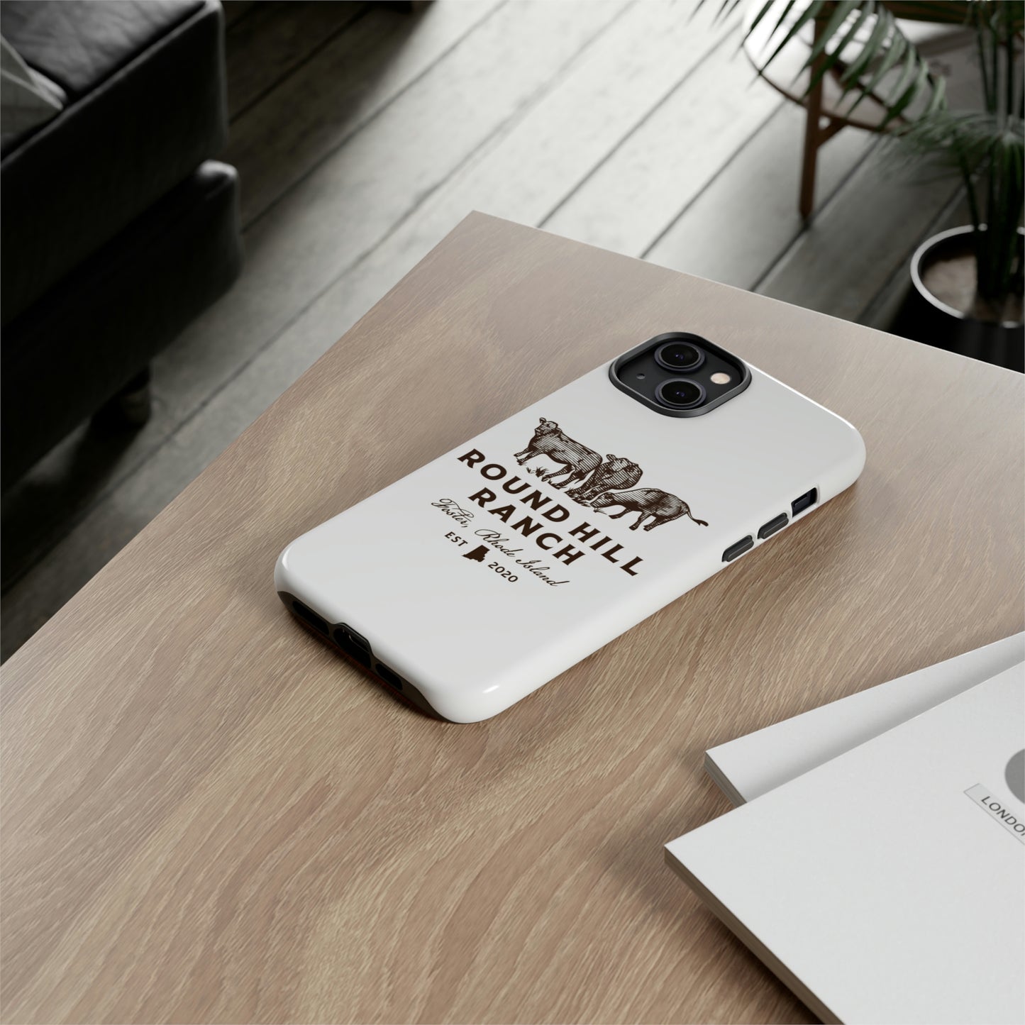 Round Hill Ranch Phone Case- White
