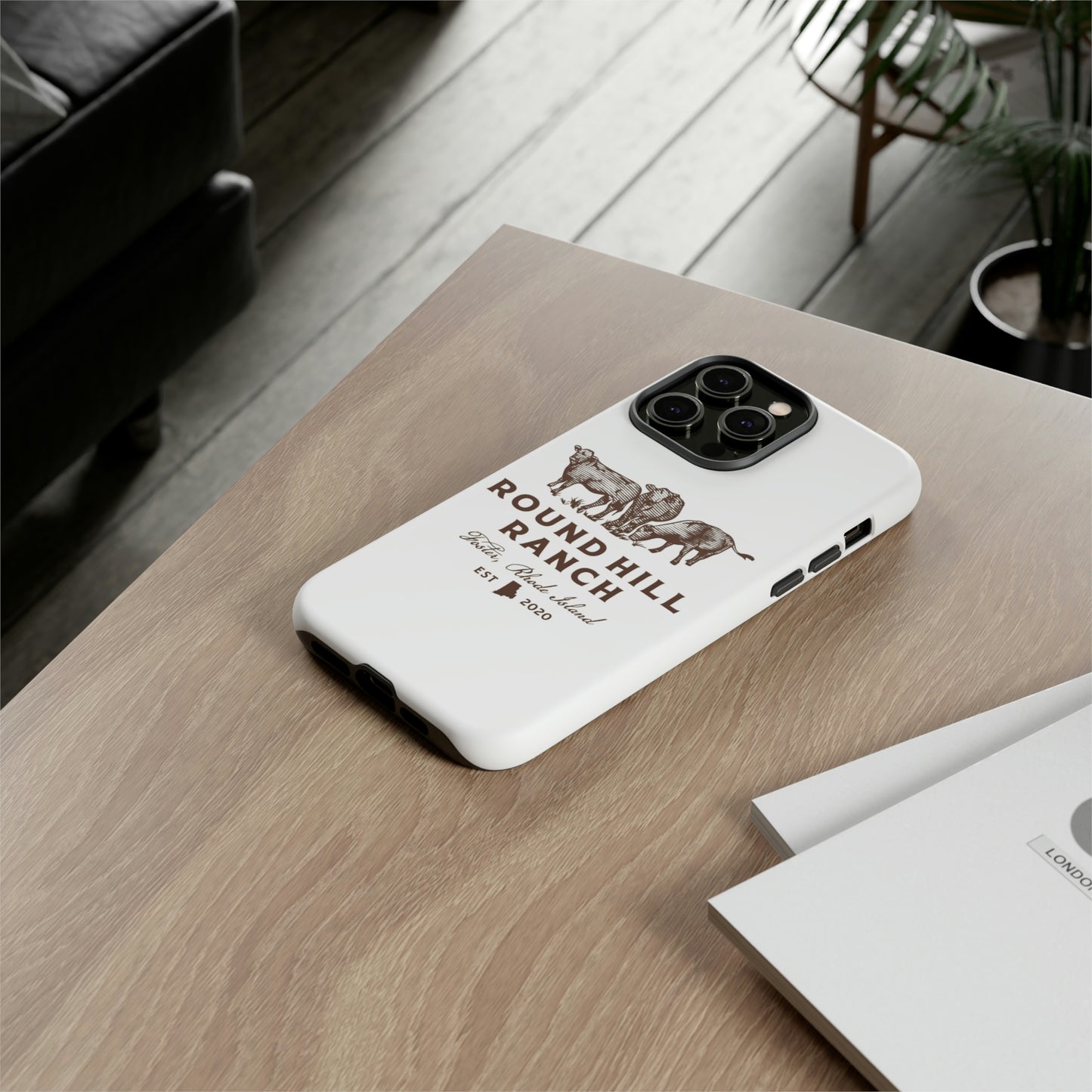 Round Hill Ranch Phone Case- White