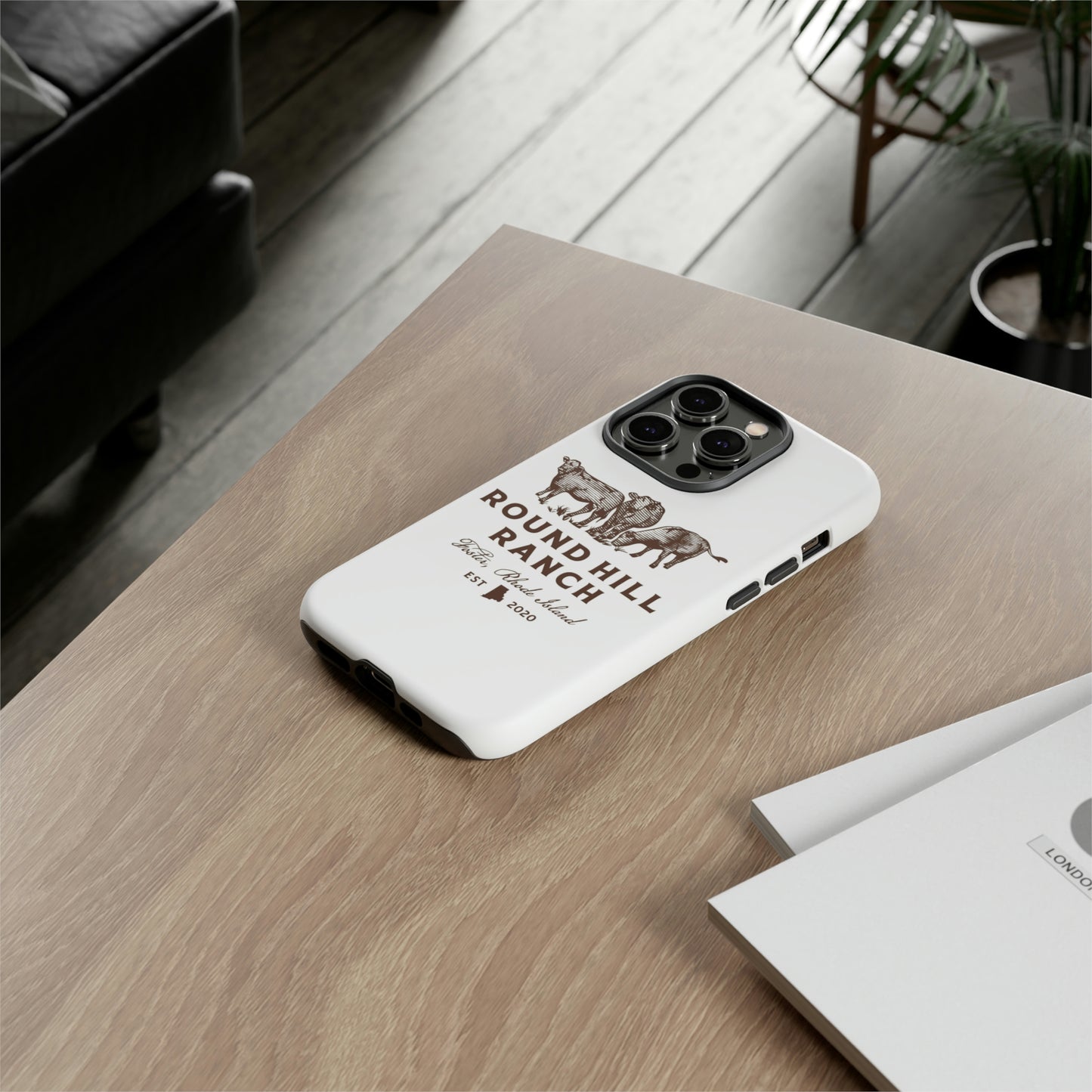 Round Hill Ranch Phone Case- White