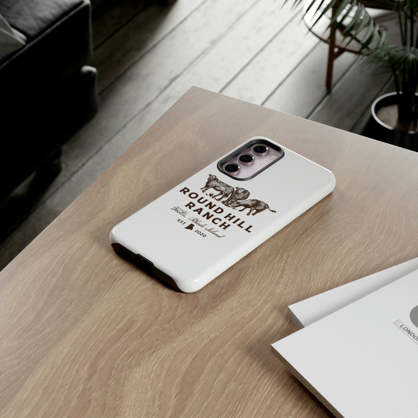 Round Hill Ranch Phone Case- White