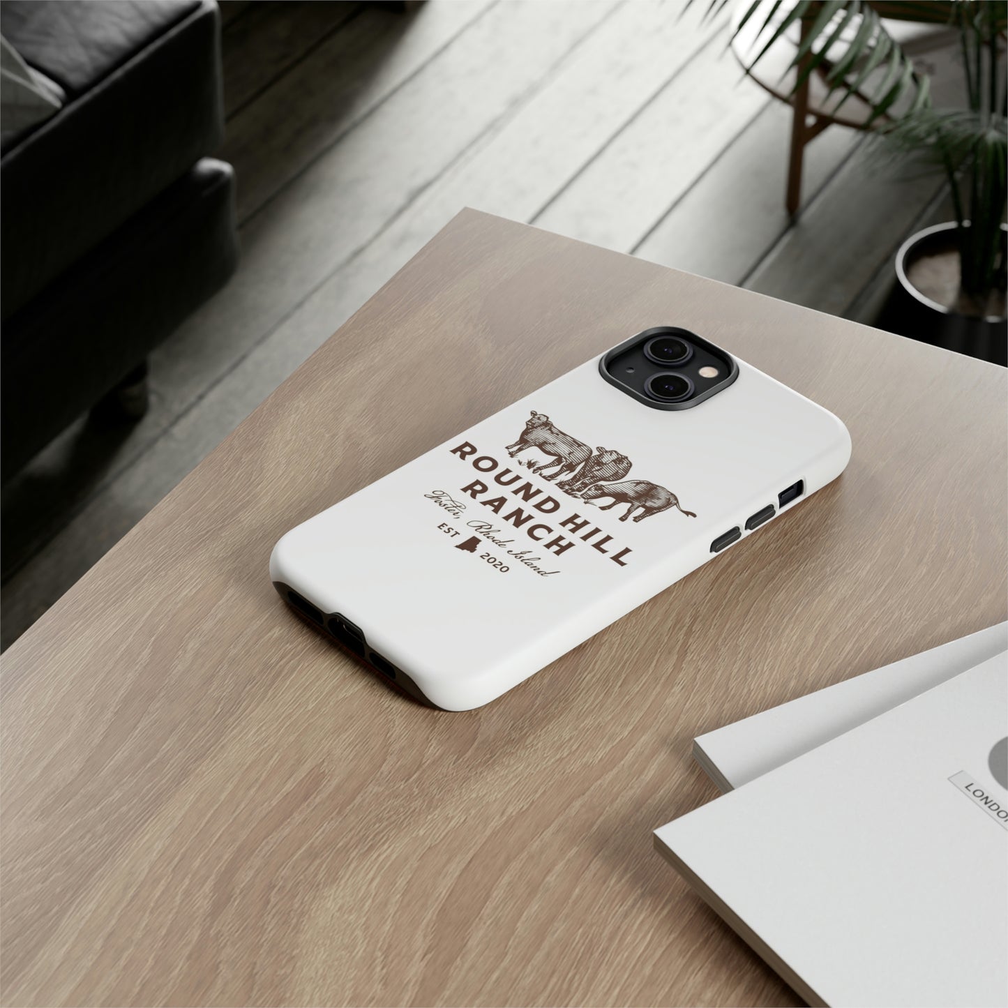 Round Hill Ranch Phone Case- White