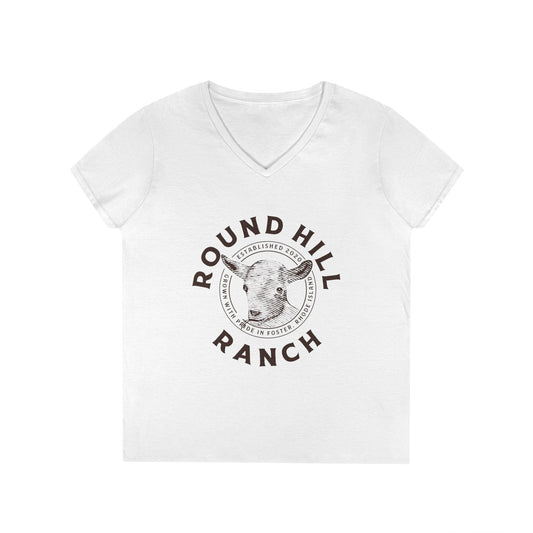Inspirational Ladies' V-Neck T-Shirt - Round Hill Ranch & Deuteronomy 29:9