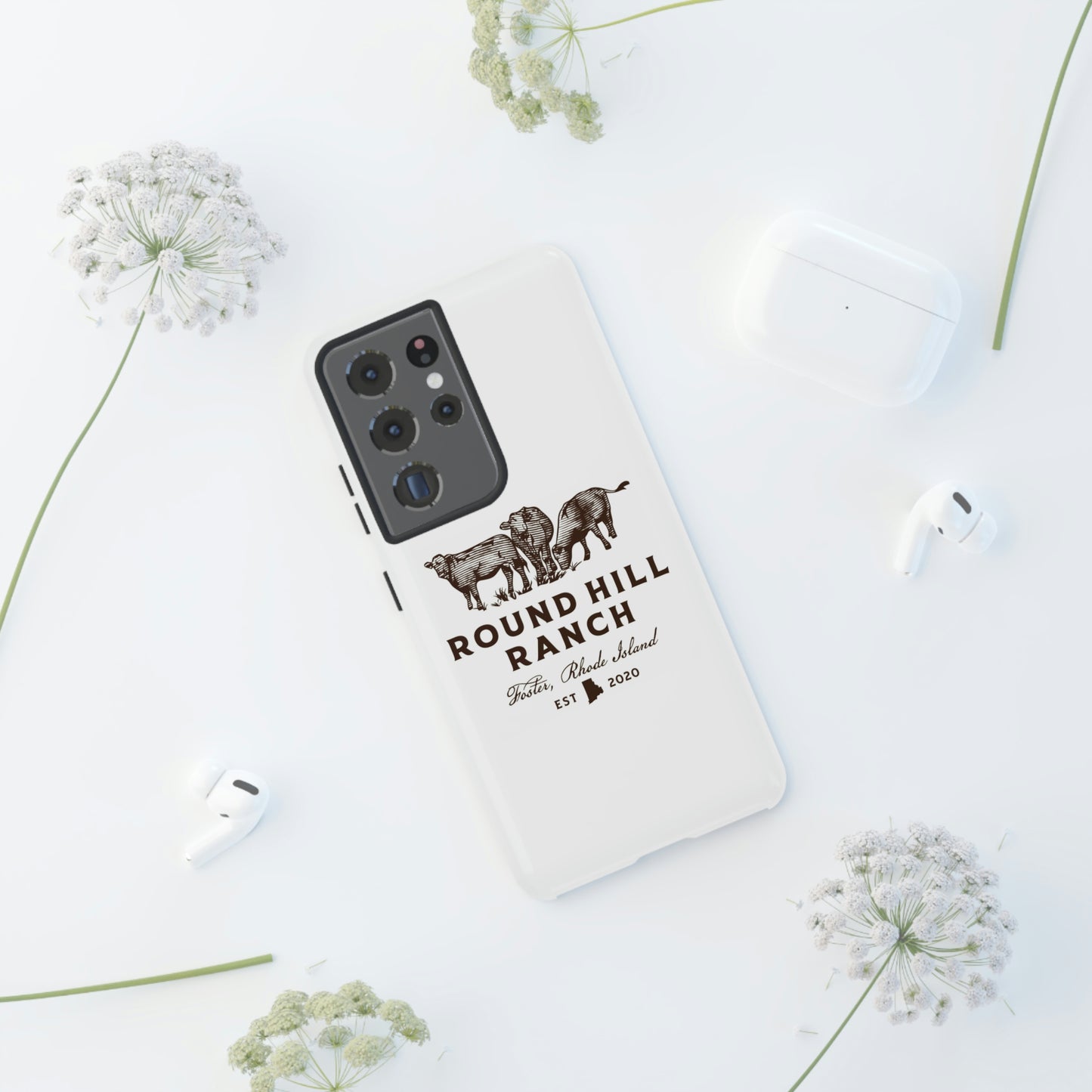 Round Hill Ranch Phone Case- White