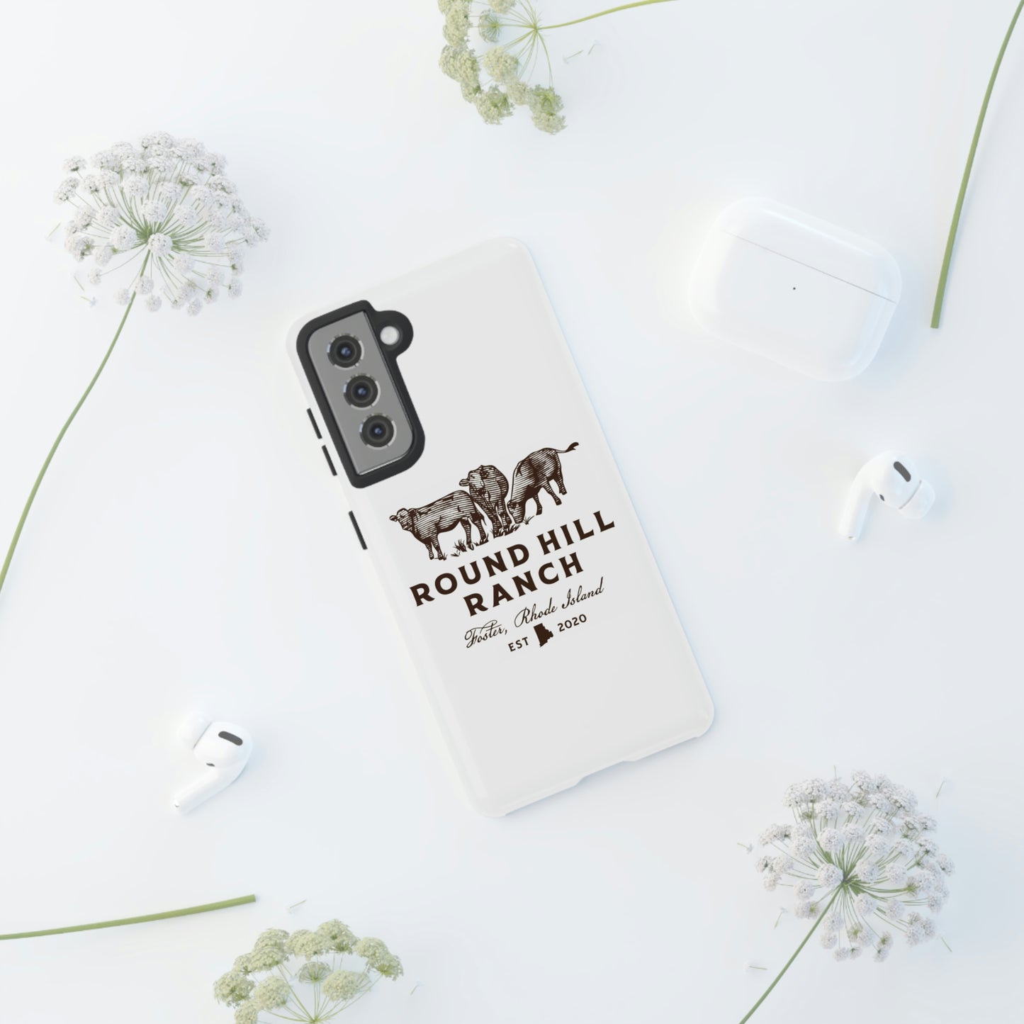 Round Hill Ranch Phone Case- White