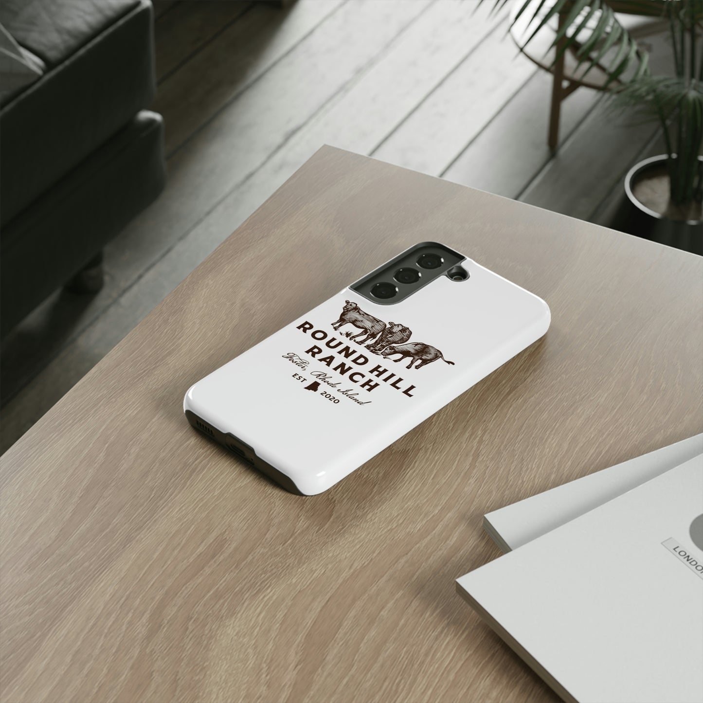 Round Hill Ranch Phone Case- White