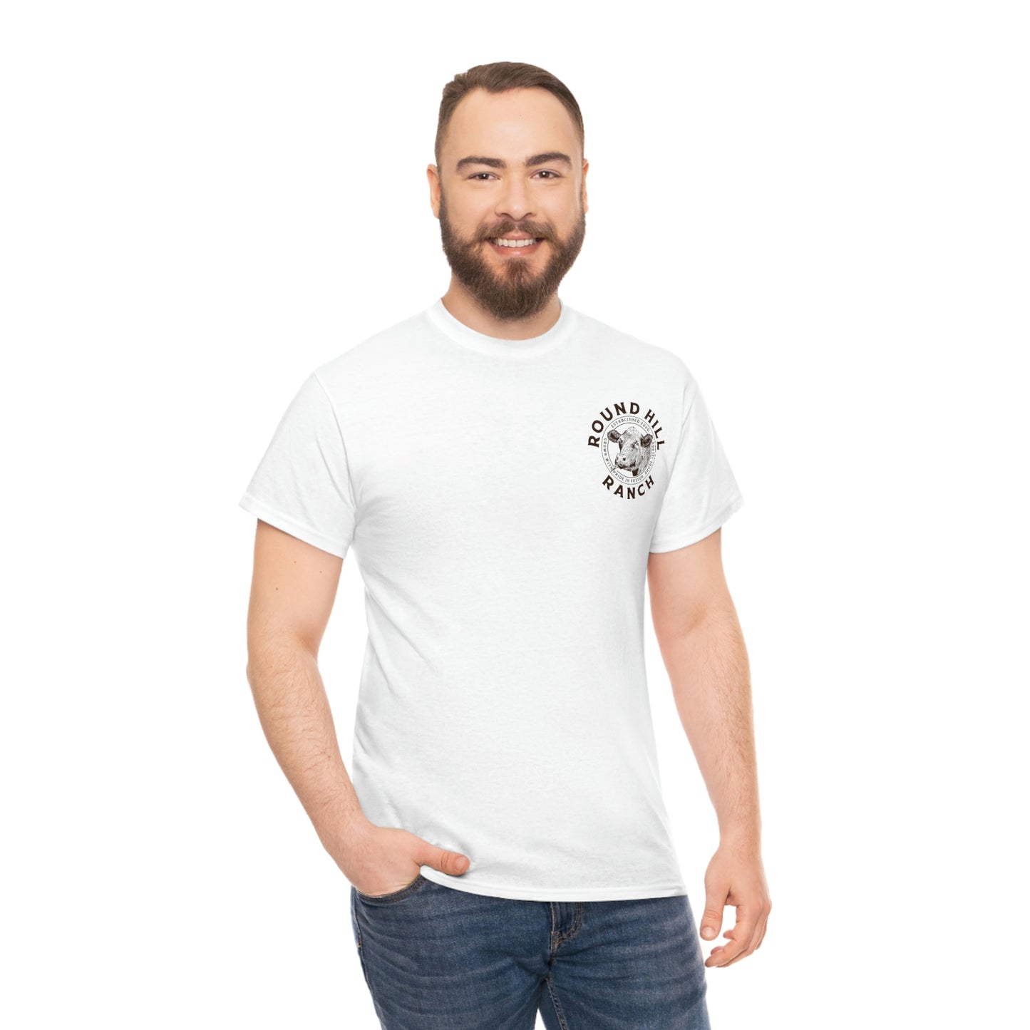 Round Hill Ranch White Cattle Tee