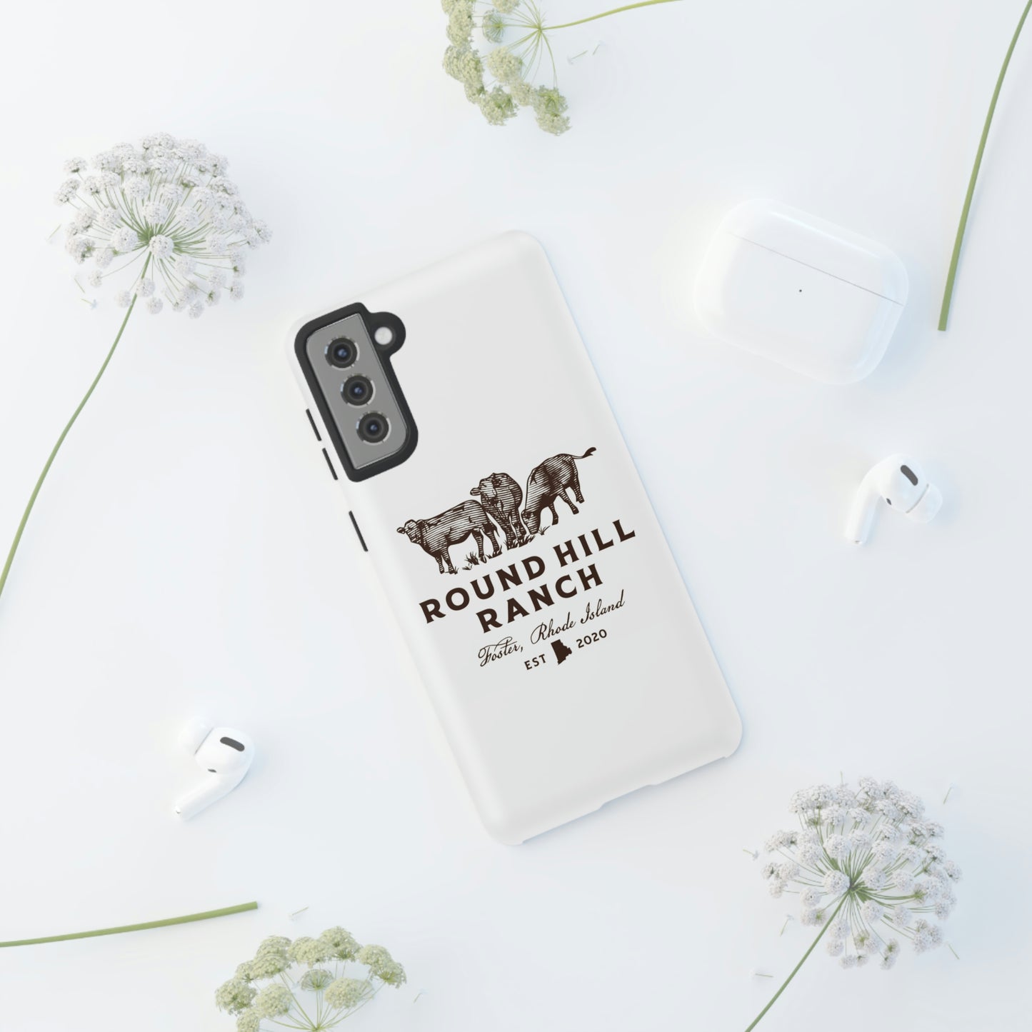 Round Hill Ranch Phone Case- White