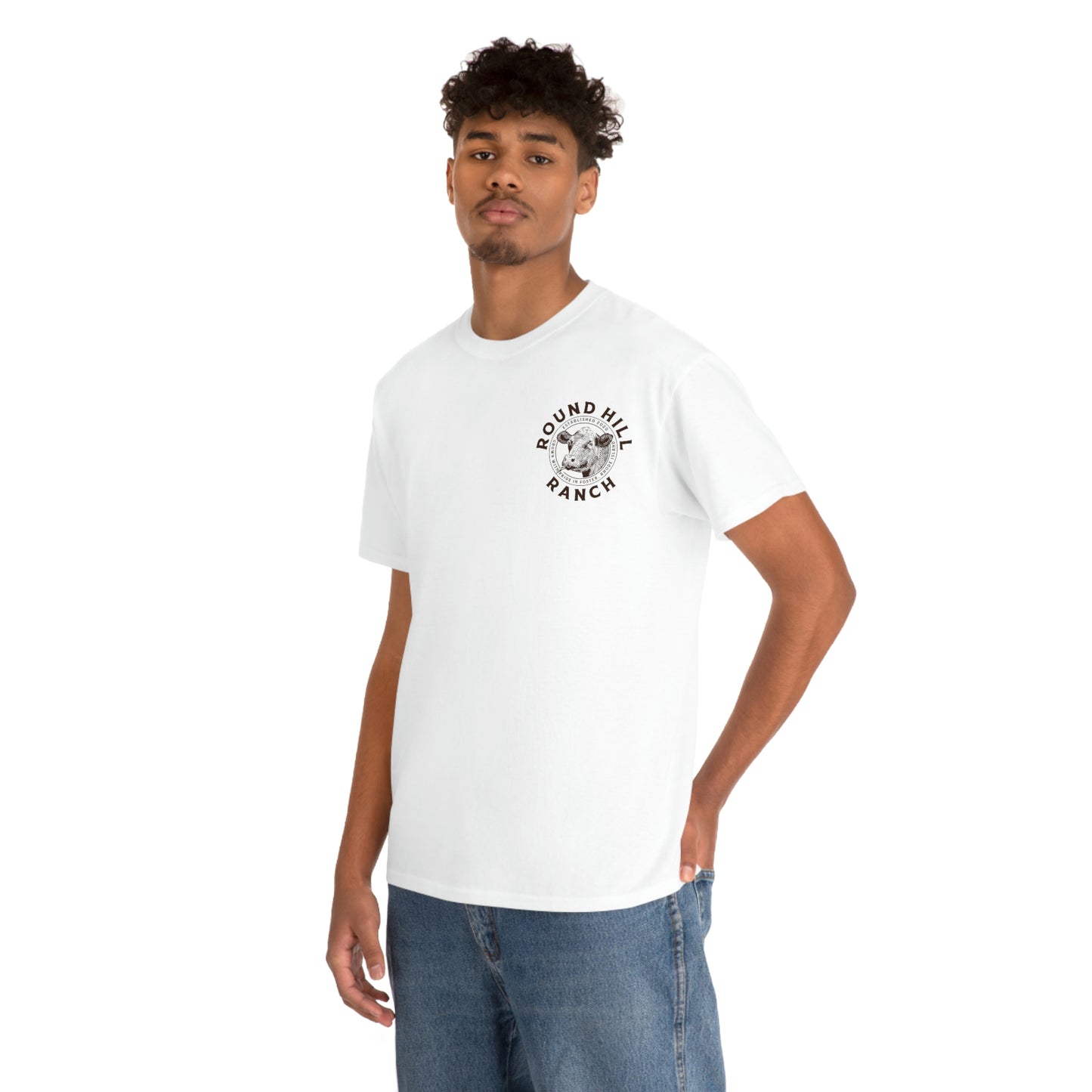 Round Hill Ranch White Cattle Tee