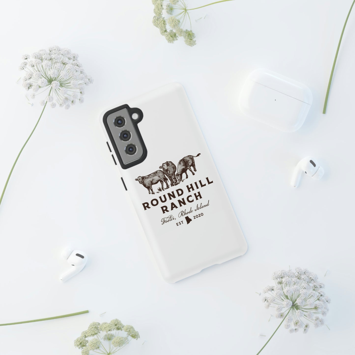 Round Hill Ranch Phone Case- White